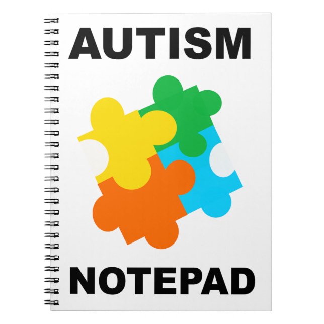 Cuaderno Bloc de notas de rompecabezas del autismo (Frente)