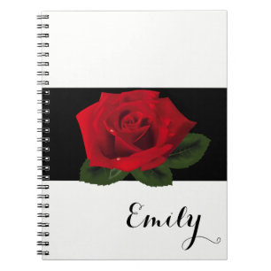 Cuaderno Bloc de notas de Rosa Roja de Miss América - Nombr