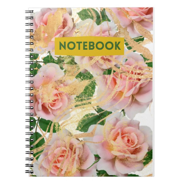 Cuaderno bloc de notas de rosas (Frente)