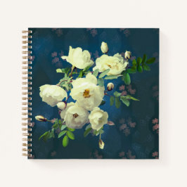Cuaderno Bloc de notas de Rosas Blancas