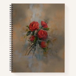 Cuaderno Bloc de notas de rosas rojas de pasión