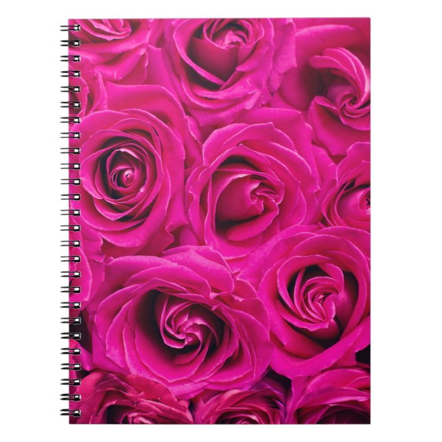Cuaderno Bloc de notas de rosas rosadas (Frente)