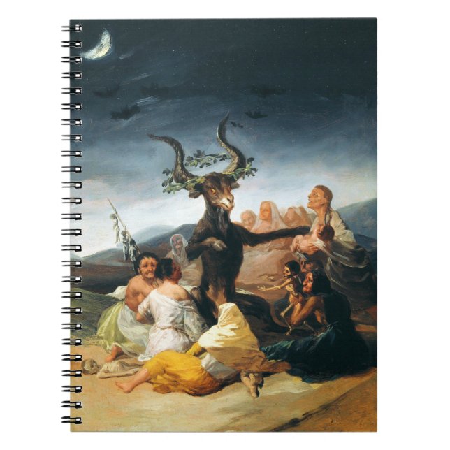 Cuaderno Bloc de notas de sabbat para las brujas de Goya (Frente)