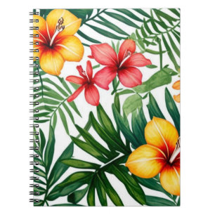 Cuaderno Bloc de notas de selva tropical hibiscus