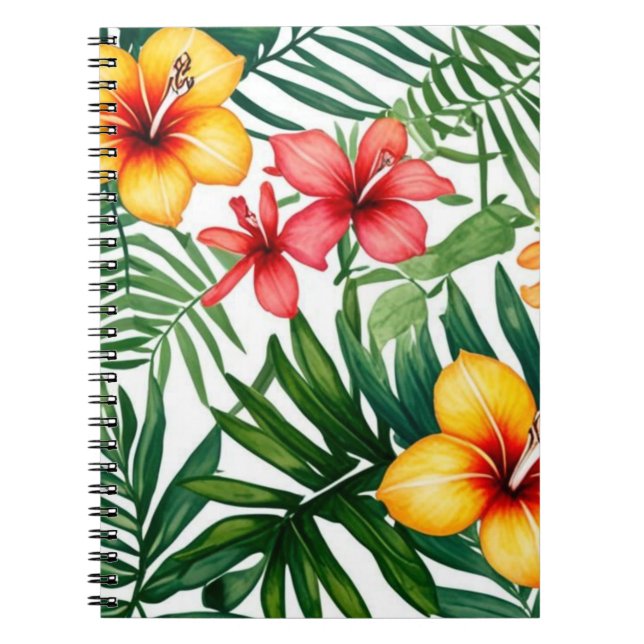 Cuaderno Bloc de notas de selva tropical hibiscus (Frente)