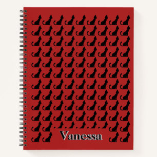 Cuaderno Bloc de notas de silueta de gato negro