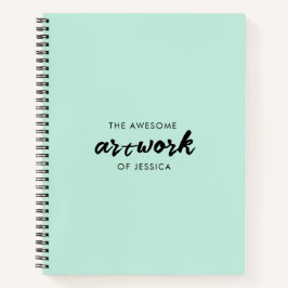 Cuaderno Bloc de notas de sketchbook de artistas verdes de 