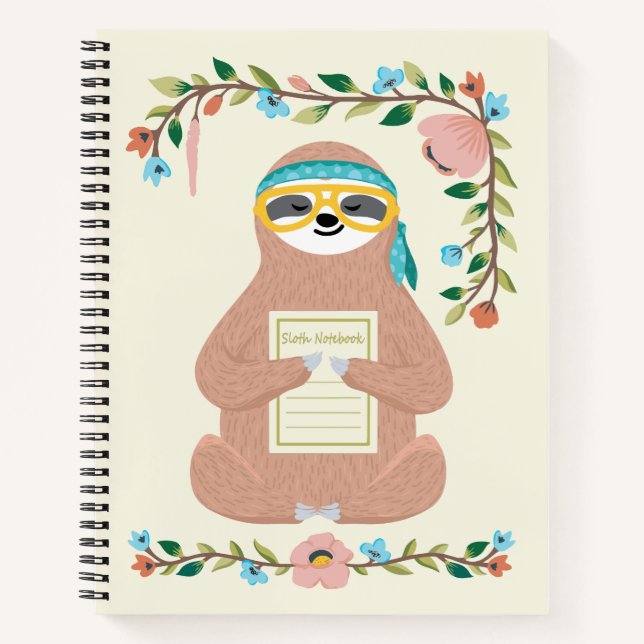 Cuaderno Bloc de notas de Sloth Adorable (Anverso)