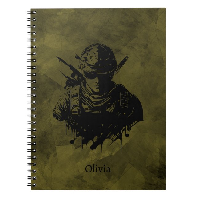 Cuaderno Bloc de notas de soldados tácticos - Ejército con  (Frente)