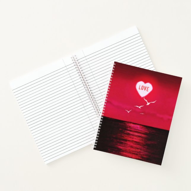 Cuaderno Bloc de notas de Sun Heart Love Sunset de Red Sea (Interior)