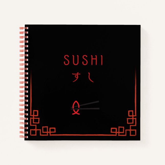 Cuaderno Bloc de notas de sushi japonés (Anverso)