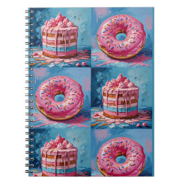 Cuaderno Bloc de notas de tarta y donut