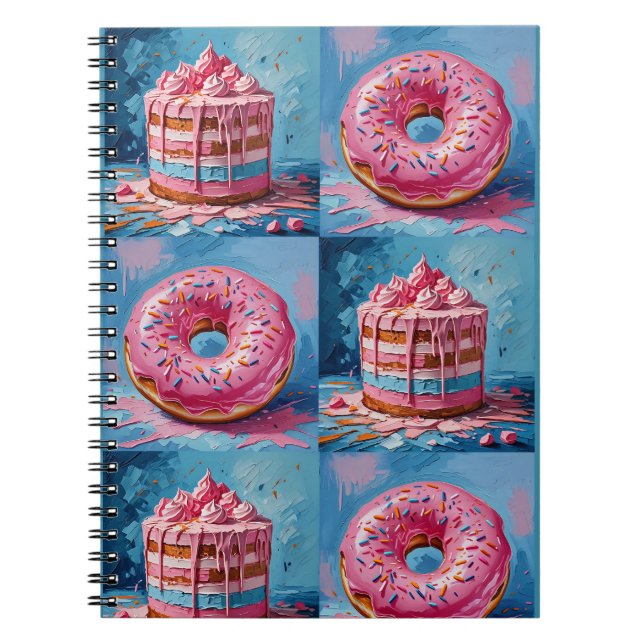 Cuaderno Bloc de notas de tarta y donut (Frente)