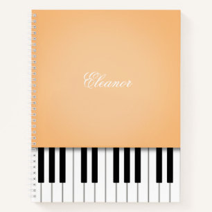 Cuaderno Bloc de notas de teclado Sherbet Naranja Piano Per