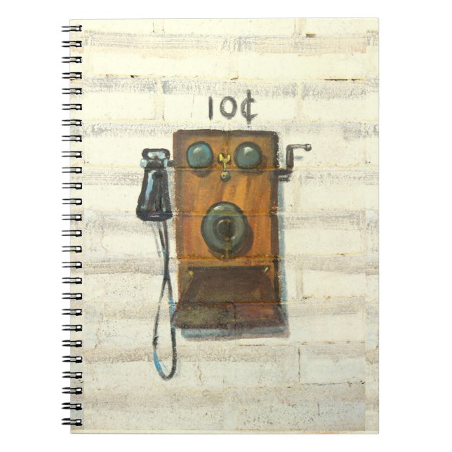 Cuaderno bloc de notas de teléfono de pared antiguo (Frente)