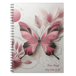 Cuaderno bloc de notas de tema de mariposa