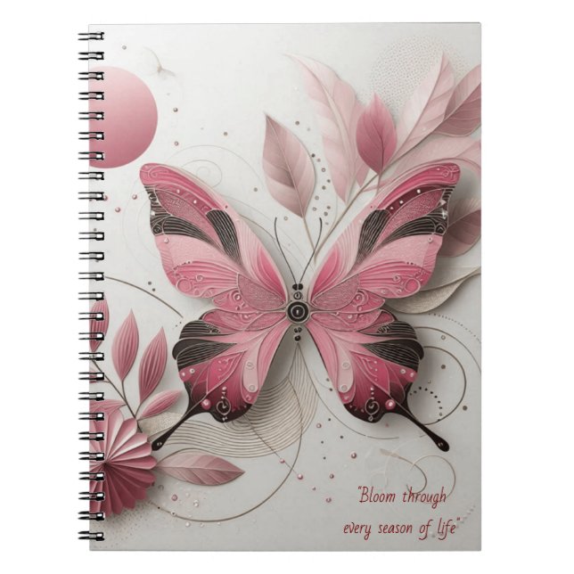 Cuaderno bloc de notas de tema de mariposa (Frente)