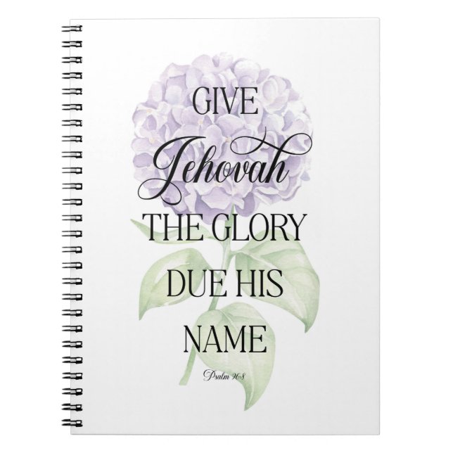 Cuaderno Bloc de notas de texto JW 2025 año con Hydrangea (Frente)