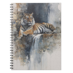 Cuaderno Bloc de notas de tigre de cascada