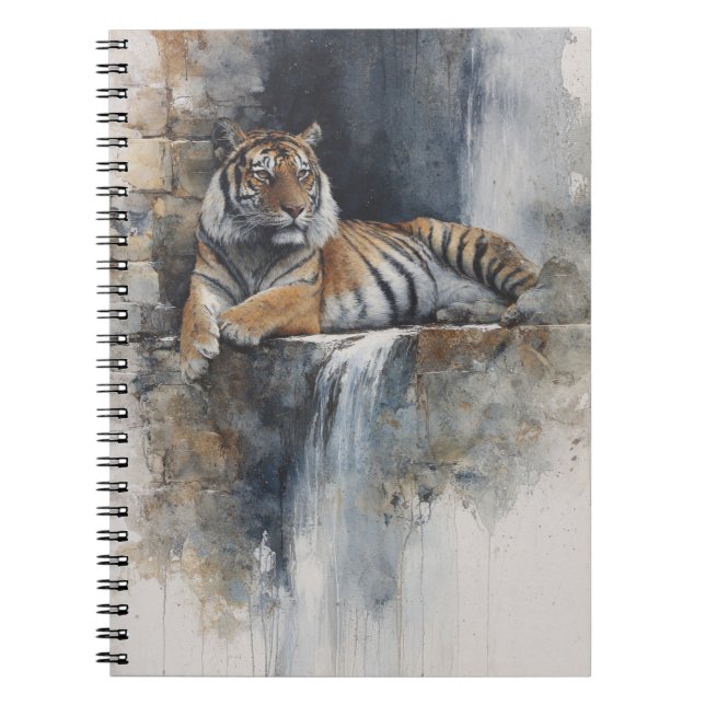 Cuaderno Bloc de notas de tigre de cascada (Frente)