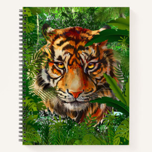 Cuaderno Bloc de notas de tigre de jungla - Arte de tigre v