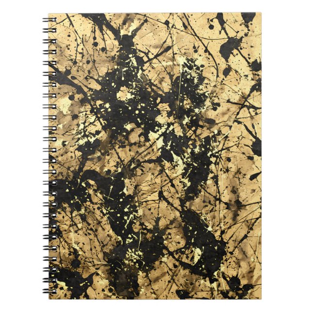 Cuaderno Bloc de notas de tinta de oro negro (Frente)