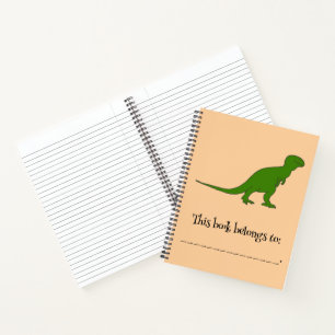 Cuaderno Bloc de notas de tiranosaurio personalizado de din