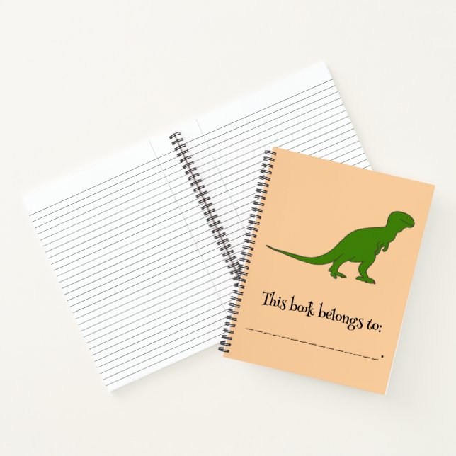 Cuaderno Bloc de notas de tiranosaurio personalizado de din (Interior)
