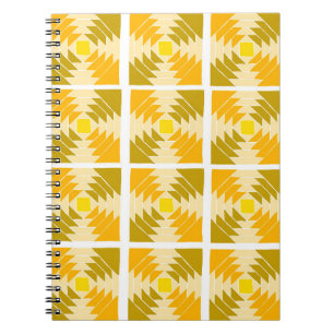 Cuaderno bloc de notas de trama de tejido amarillo