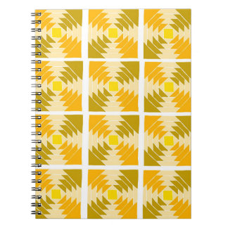 Cuaderno bloc de notas de trama de tejido amarillo