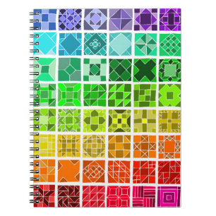 Cuaderno bloc de notas de trama de tejido arco iris