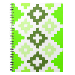 Cuaderno bloc de notas de trama de tejido cuadrado verde