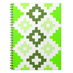 Cuaderno bloc de notas de trama de tejido cuadrado verde