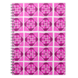 Cuaderno bloc de notas de trama de tejido rosado