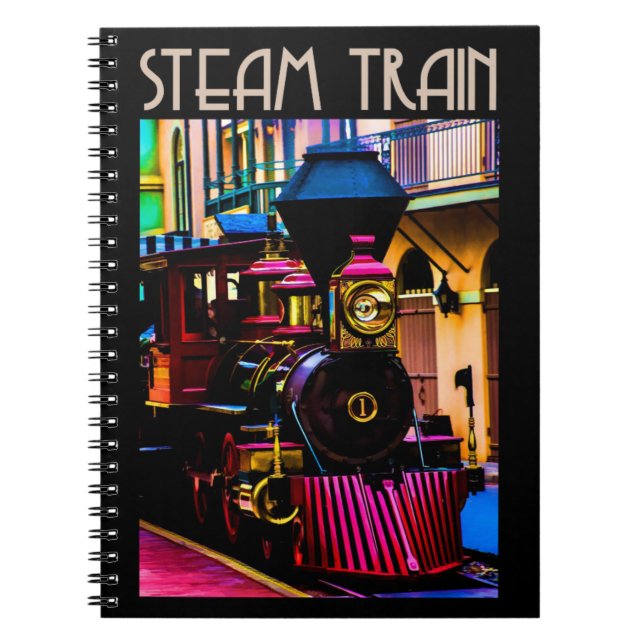 Cuaderno Bloc de notas de tren de vapor (Frente)
