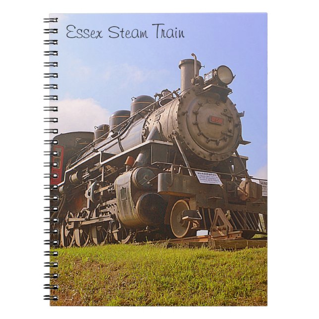 Cuaderno Bloc de notas de tren de vapor de Essex (Frente)