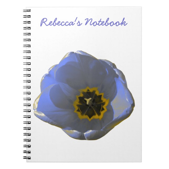 Cuaderno Bloc de notas de tulipano azul y amarillo (Frente)