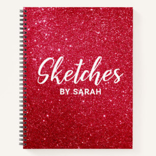 Cuaderno Bloc de notas de un Purpurina rojo