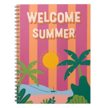 Bloc de notas de verano de bienvenida