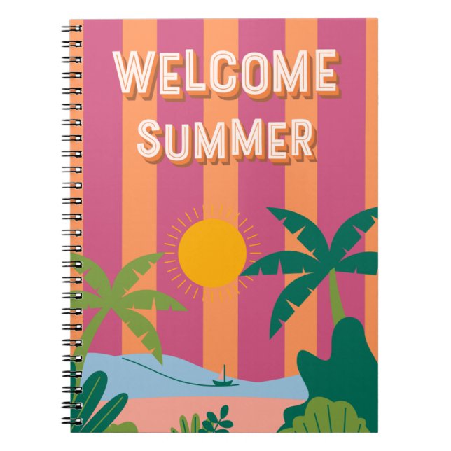 Cuaderno Bloc de notas de verano de bienvenida (Frente)
