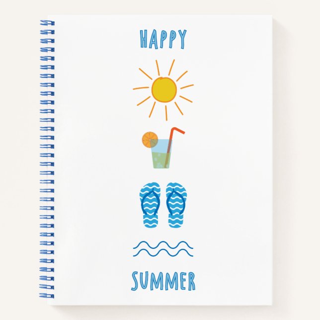Cuaderno Bloc de notas de verano feliz (Anverso)