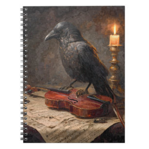 Cuaderno Bloc de notas de violín con velas Raven