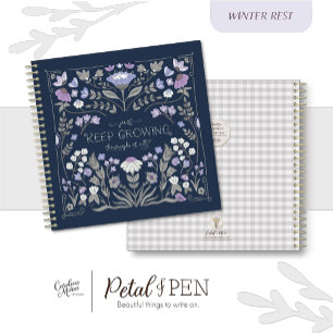 Cuaderno Bloc de notas de Winter Floral Folk Journal