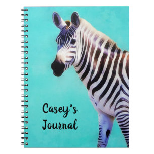 Cuaderno Bloc de notas de Zebra Art Journal con nombre pers