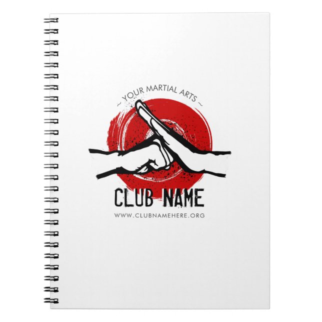 Cuaderno Bloc de notas del Club de Artes Marciales (Frente)