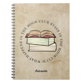 Cuaderno bloc de notas del club de libros