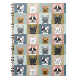 Cuaderno bloc de notas del diario de papel de Bulldog franc