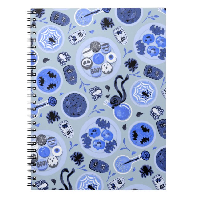 Cuaderno bloc de notas del fiesta de té de Halloween (Frente)