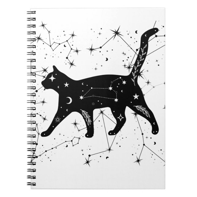 Cuaderno bloc de notas del gato de constelación (Frente)