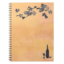 Cuaderno Bloc de notas del menú de vinos